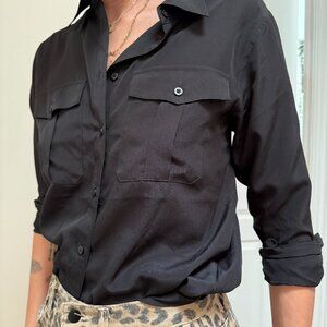 Lauren Ralph Lauren Womens Black Button Up Size SP